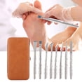 thumbnail image 3 of Recortador de callos muertos de uñas de acero inoxidable, kit de cortador de pedicura con una caja de cuero de PU, 8 piezas, 3 of 5