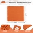 thumbnail image 2 of Orange Cotton Linen Napkins - 36 Pack, 16 x 16 Inch, Handmade With Fringe, 2 of 7