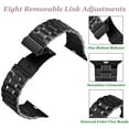thumbnail image 3 of Compatible For Apple Watch Band 49mm/46mm/45mm/44mm/42mm/41mm/40mm/38mm Men Women, Stainless Steel Metal Sport Business Wristband Strap For IWatch Series Ultra 10 9 8 7 6 SE 5 4 3 2 1(Black), 3 of 7