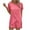 Hot Pink, variant on on Clearance Women's Tops Two Piece Set 2025 Summer Lounge Tracksuit Outfits Shorts And Short Sleeve Tops Knitted Clothes Ndbuld Hot Pink 2XL