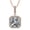 Rose Gold Plated Silver, variant on Silver 7mm Center Asscher Cut Halo CZ Pendant with 22" Adjustable Box Chain (White)