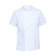 thumbnail image 2 of Ropa Unisex, diseño de malla de algodón transpirable, absorción de sudor, Universal de manga corta para cafetería, Chef, M blanco Yinane camisas de trabajo, 2 of 5