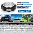 thumbnail image 2 of PQY 3.5 Inch Aluminum Quick Release V Band Clamp with Flange Intercooler Pipe Clamp Throttle Union Sleeve, 2 of 5