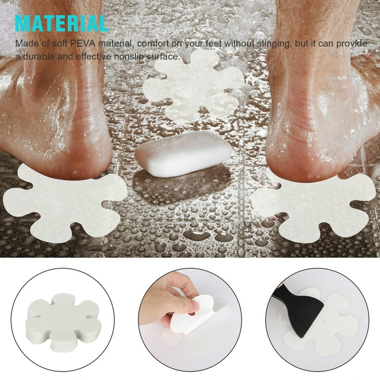 TSV 20pcs Bathtub Stickers Non-Slip, Adhesive Flower Safety Treads,  Transparent Shower Floor Stickers for Kids, Anti-Slip Appliques for Bath Tub,  Safety Adhesive Decals With Bright Colors 
