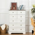 thumbnail image 3 of spanspace 7 Drawers Dresser for Bedroom, Modern Vertical Chest of Drawer with Metal pull Handle, Wood Storage Cabinet&nbsp;for Living Room, Hallway and Bedroom (White), 3 of 10