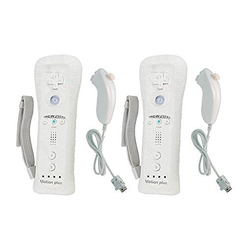 Motion Plus Remote And Nunchuck Controller With Silicone Case And Wrist