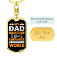 thumbnail image 3 of World's Best Carpenter Swivel Keychain Woodworker Dog Tag Stainless Steel or 18k Gold, 3 of 8