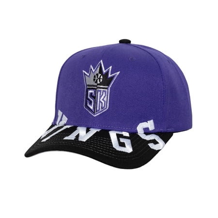 Men s Mitchell & Ness Purple/Black Sacramento Kings Underarch Two-Tone Pro Crown Snapback Hat