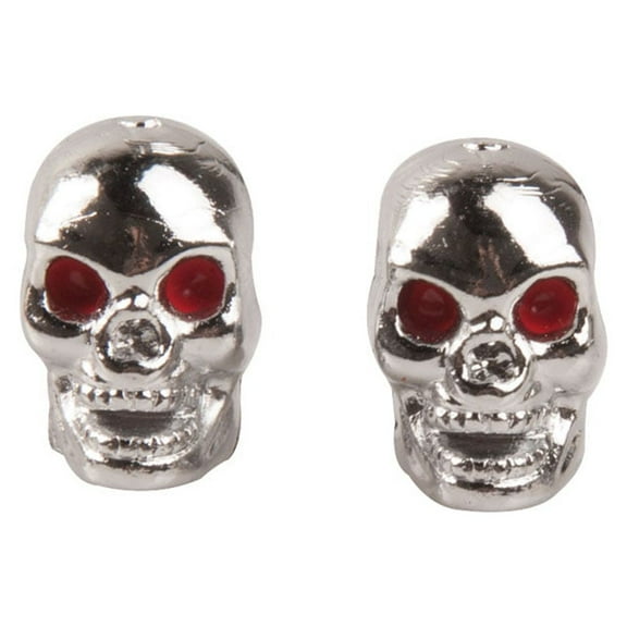 Trik Topz Skull Head Valve Caps Chrome