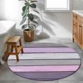 thumbnail image 3 of Purple Grey Stripes 3FT Round Area Rugs for Living Room 111 Vintage Coastal Style Wood Texture Ultra-Thin Non-Slip Round Rugs Machine Washable Low Pile Circle Carpet for Bedroom Kitchen Nursery, 3 of 9
