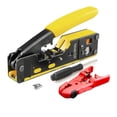 thumbnail image 2 of RJ45 RJ11 Pass Through Crimping Tool for Cat7/6A Cat6/5 Ethernet Modular Plugs Connectors With Stripper and Spare Blade ,Multi Function, 2 of 6