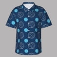 thumbnail image 2 of IWRICH Men's plus size Hawaiian Shirt Short Sleeve Casual Button Up Tropical Summer Beach Shirt Dark Blue1 M, 2 of 4