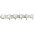 thumbnail image 2 of Classic Collection Six-Light Brushed Nickel Etched Glass Traditional Bath Vanity Light, 2 of 8