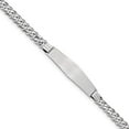 thumbnail image 4 of 14K White Gold Flat Curb Link Soft Diamond Shape ID Bracelet, 4 of 6
