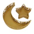 thumbnail image 1 of Bandejas con forma de luna y estrella, platos decorativos para la cena, bandeja para servir frutas, postres y frutos secos, color dorado, 1 of 14