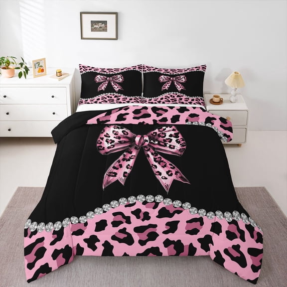 Castle Fairy Fashion Ribbon Bowtie Twin Comforter Sets,Bling Crystal Bedding Set