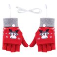 thumbnail image 2 of 5uds. Guantes cálidos de medio dedo para mujer a prueba de viento Navidad invierno imprescindible (estilo E), 2 of 2