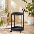 thumbnail image 4 of CNKOO Round Side Table End Coffee Table with Wheel Movable Tray Sofa Cart  Home Coffee Table Movable Shelf Sofa, 4 of 6