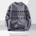 thumbnail image 2 of Atogsazn Mens Knitted Christmas Sweater Casual Crewneck Long Sleeve Pullover Sweatshirt Fall Clothing Tops Outerwear 03-Gray XL Fashion, 2 of 4