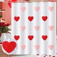 thumbnail image 2 of Shower Curtain, Tufted Embroidery Shower Curtain for Bathroom Waterproof Fabric with 12 Hooks Romantic Jacquard Bathroom Decorations 72 X72 Inch(Pink,Valentine''s Day), 2 of 7