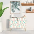 thumbnail image 2 of PixonSign Sideboard Buffet Cabinet, Kitchen Storage Cabinet with 2 Doors, Pastel Pink & Teal Polygon, Cupboard Console Table for Dining Room - 35" L x 18" W x 29" H, 2 of 5