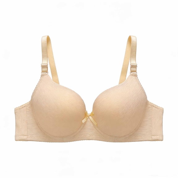 Hrsba Underwire Bras for Women Solid Color Smooth Push Up Thin Breathable Daily Wear Bras