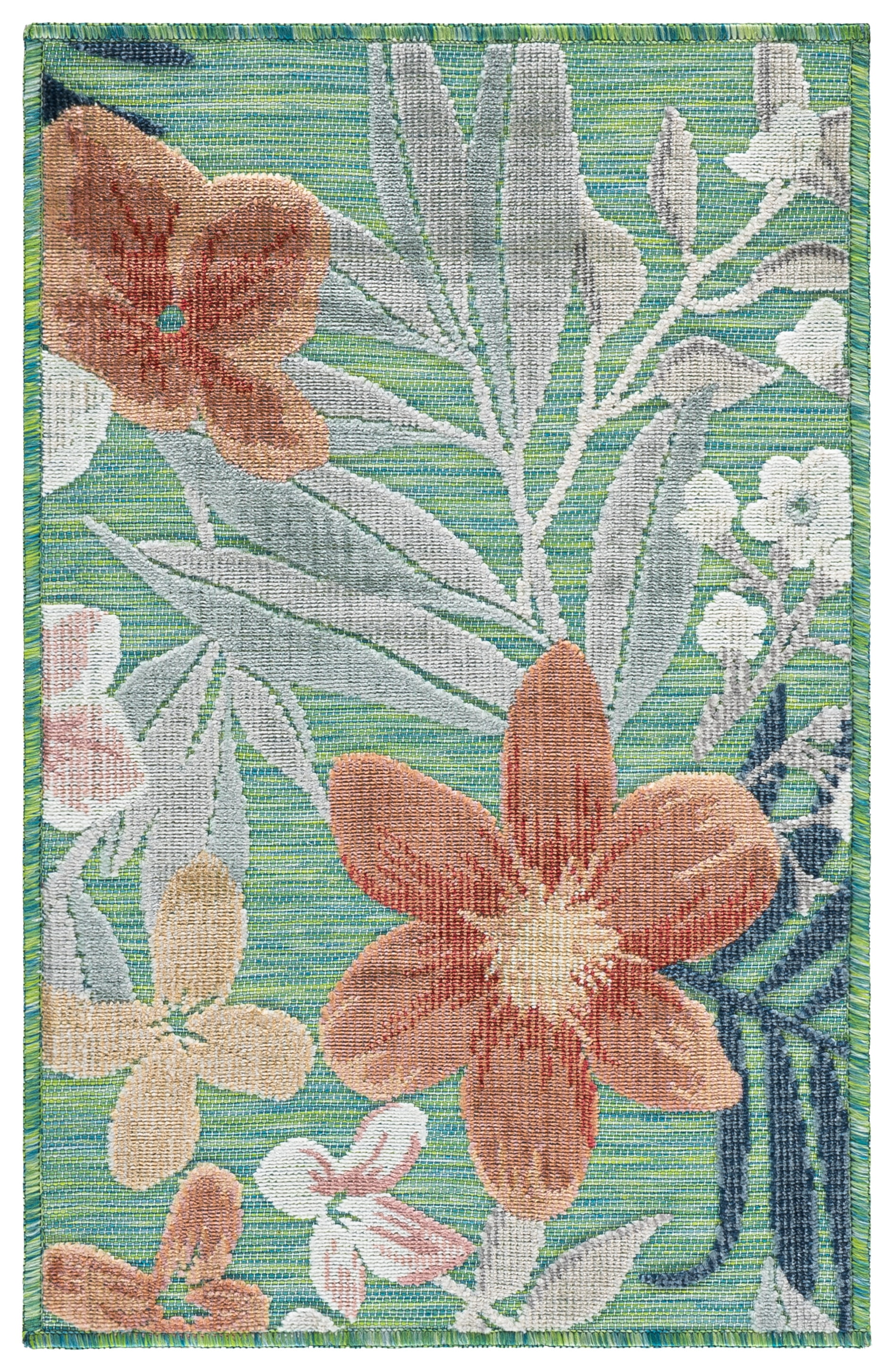Safavieh Cabana Caris Floral Indoor/Outdoor Area Rug, Green/Rust, 2' x 3'