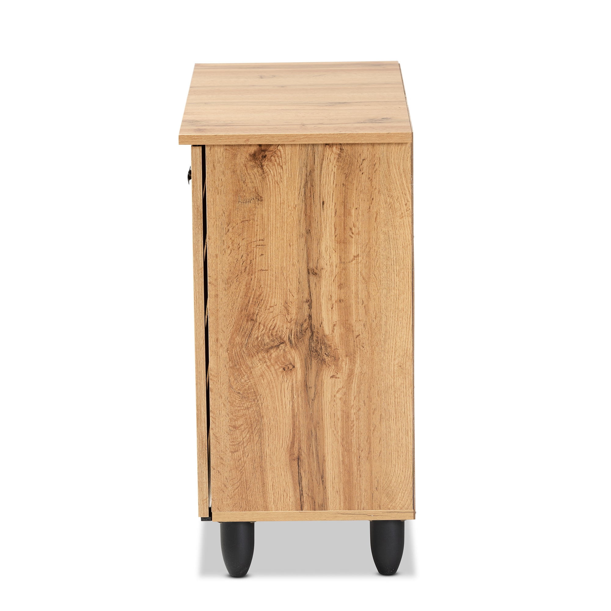 Baxton Studio Gisela Modern Contemporary Shoe Cabinet, Brown and Black, 39.6 lbs