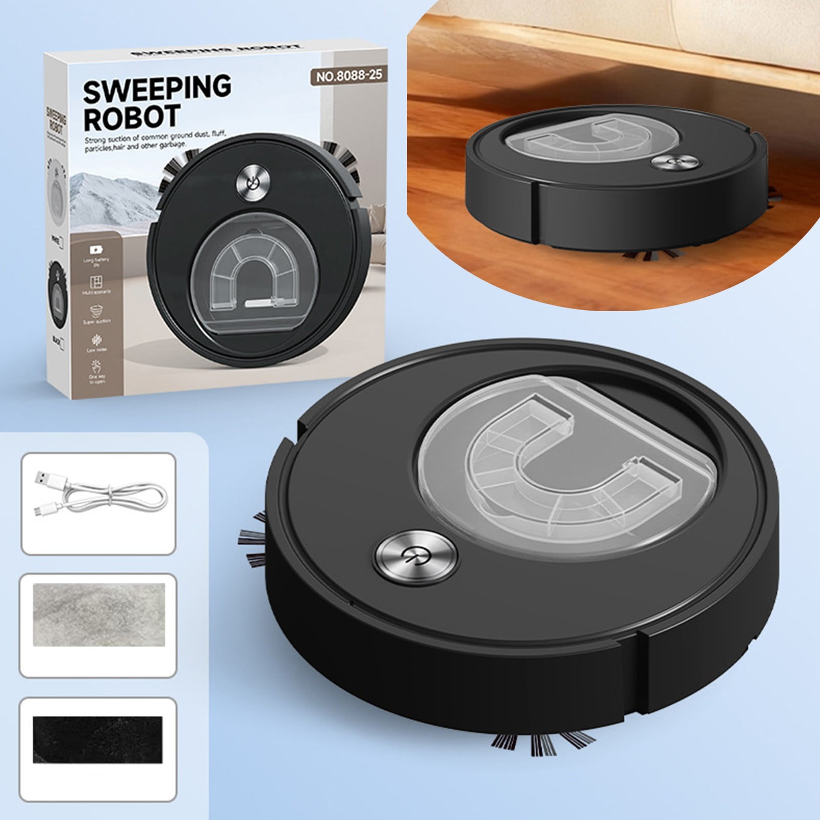 Robot Vacuum and Mop, Vacuum Robot mop Advanced Obstacle Avoidance, Robotic Vacuum Cleaner Aspiradora Robot Robotic Vacuum CleanerDesign, Ideal for Pet Hair, Hard Floor,Carpet