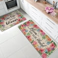 thumbnail image 2 of Spring Summer Colorful Floral Flower Kitchen Rugs Set of 2, Live Life in Full Bloom Rose Tulip Kitchen Mats Decor, Seasonal Floor Door Mat Home Decorations -17x30 and 17x47 Inch, 2 of 6