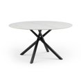 thumbnail image 6 of Williamspace 53.15" Round Dining Table Modern Kitchen Table with White Sintered Stone Tabletop and Solid Carbon Steel Base, Marble Dining Room Table for Kitchen, Dining Room, Office, Reception Room, 6 of 6