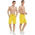 thumbnail image 5 of QPNGRP Men's Workout Stretch Shorts Casual Drawstring Elastic Zipper Pockets Yellow 36, 5 of 8