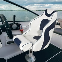 Boat Seat with Armrests,Flip-Up Captain Boat Seat for Fishing/Pontoon Boats,Captains Bucket Seat,Waterproof Boat Captain Chair Aluminum Hinges Stainless Steel Screws