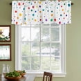 thumbnail image 3 of Colorful Polka Dot Curtain Valances for Windows, Kitchen Valance Window Treatments Panel 2 Pack, Rainbow Point Vibrant Rod Pocket Short Curtains for Bathroom Bedroom 42 x 18 Inch, 3 of 8