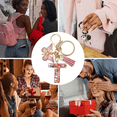 thumbnail image 4 of GOVSONE 26Letter Keychain Initial Letter Keyring Alphabet Resin Flower Key Chain with Butterfly Tassel Pendant Handbag Purse Charm Pink Petal Keyring, 4 of 8