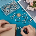 thumbnail image 3 of 1 Box 10 Sets Swivel Clasps Snap Hook Alloy Silver Swivel Lobster Claw Clasps with D Rings Hardware Strap Replacement for Purses Crossbody Bags Key, 3 of 9