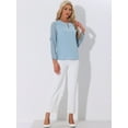 thumbnail image 3 of DARING DIVA Chiffon Semi Sheer Long Sleeves Blouses XS Grey Blue, 3 of 6
