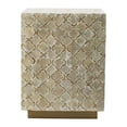 thumbnail image 3 of Taburete auxiliar Accent Benjara Square Capiz crema/dorado, 3 of 5