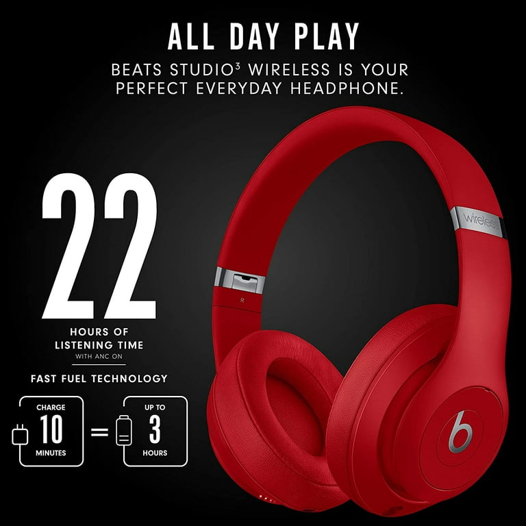 Restored Beats by Dr. Dre Studio3 Wireless Red Over Ear