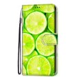 thumbnail image 5 of SaniMore Painted Wallet Case Compatible with Galaxy S23 Plus 5G, Stylish PU Leather Shell Magnetic Closure Shockproof Kickstand Case with Wrist Strap for Samsung Galaxy S23 Plus, Green Lemon, 5 of 9