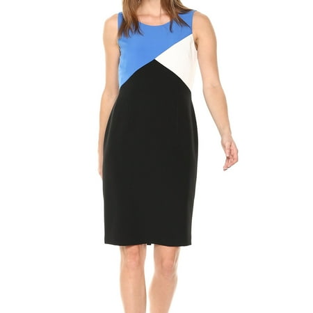 kasper sleeveless colorblock sheath dres