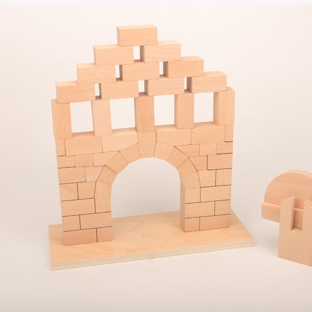 Material didáctico Montessori, bloques de construcción de puente romano, forma geométrica, cognición para niños pequeños, regalo de festival, hecho de madera maciza en bruto sin laca