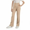 thumbnail image 2 of ATOGUTA Girl's Pants Button Waist Track Pants Straight Leg Athletic Sweatpants Size 4T-15, Khaki, 2 of 6