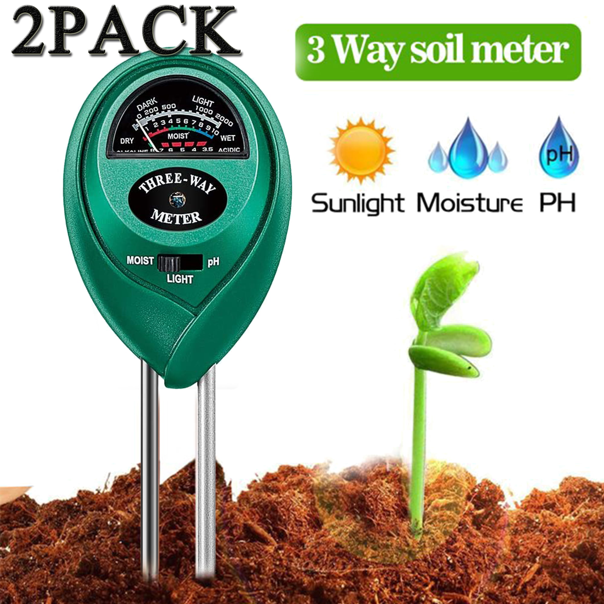 Elbourn 2PC Soil Moisture Meter, Plant Water Meter Soil