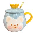 thumbnail image 1 of Taza de cerámica con corona de oso bonito de 400ml, taza creativa con personalidad para desayuno y leche, taza con animal de dibujos animados, 1 of 5