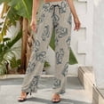 thumbnail image 6 of Wide Leg Pants Woman, Sketch Squirrels Linen High Waist Knot Palazzo Pants for Women, Elastic Sweatpants Yoga Lounge Pants Trousers with Pockets Fall Pants for Women 2024, 6 of 6