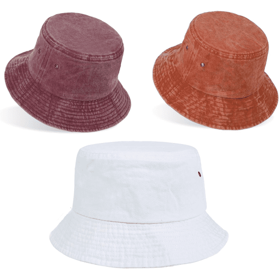 3pcs Bucket Hat Outdoor Sun Hat Beach Fishing Hat for Women Men
