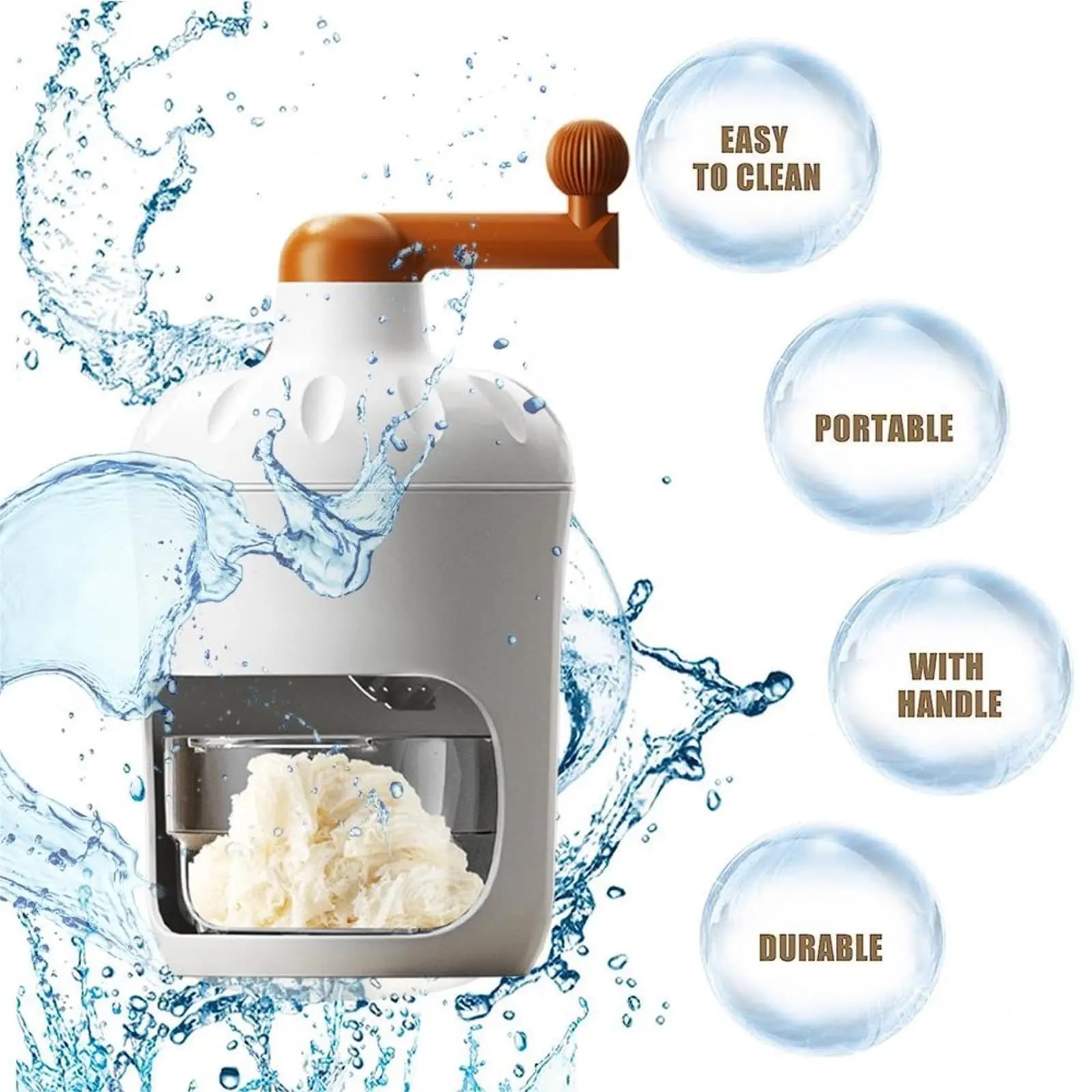 Manual Shaved Ice Maker Machine and Snow Cone Machine for making Snowcones Ice Cream and Slushy with Ice Cube Trays-BPA Free