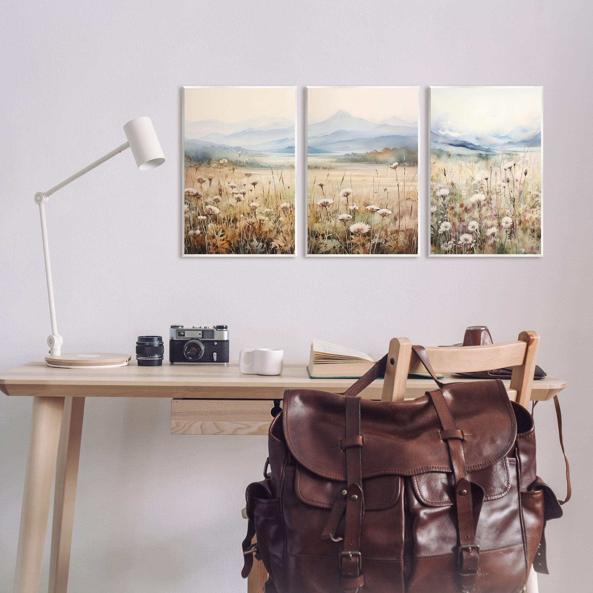 Stupell Industries In The Field Landscape Landscape Painting Unframed Art Print Wall Art, 10 x 15, Set of 3