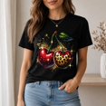thumbnail image 6 of Cherry Leopard Print Graphic T-Shirt, Unisex Classic Fit Casual Tee, 6 of 9